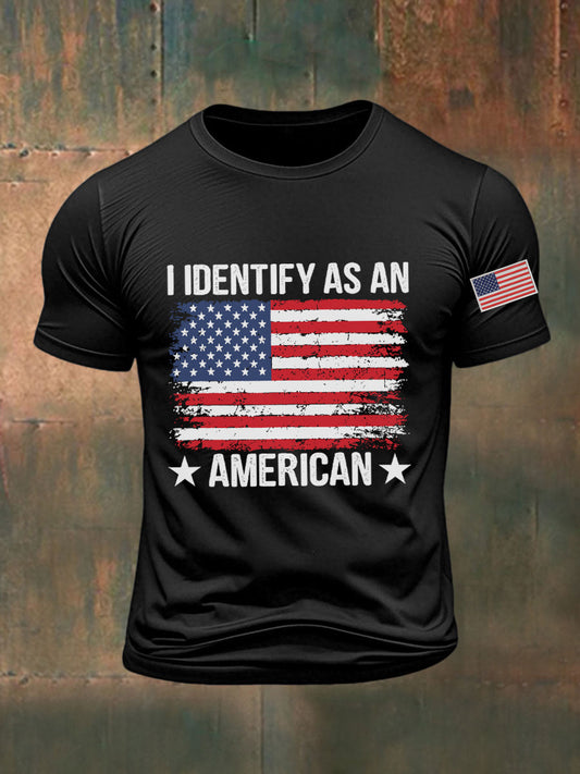 Men's I Identify As An American Printed T-shirt
