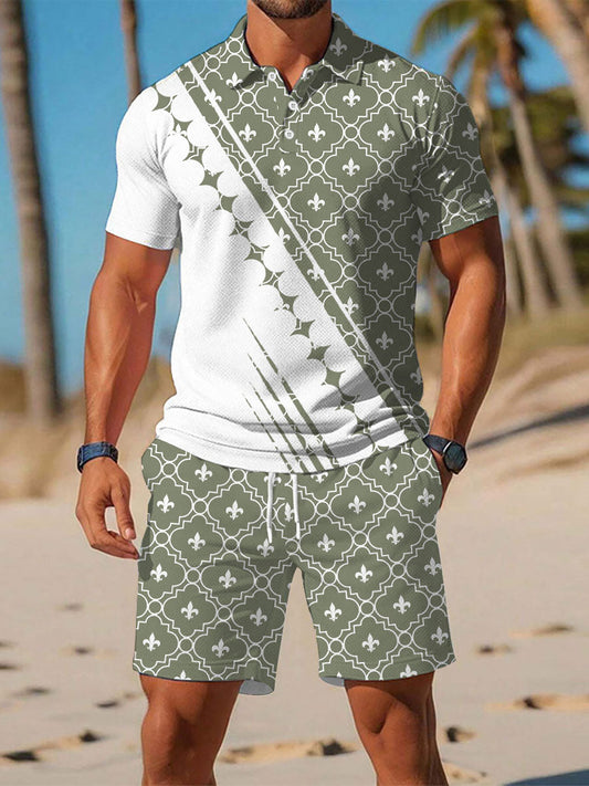 Men's Casual Business Short Sleeve Shirt Suit